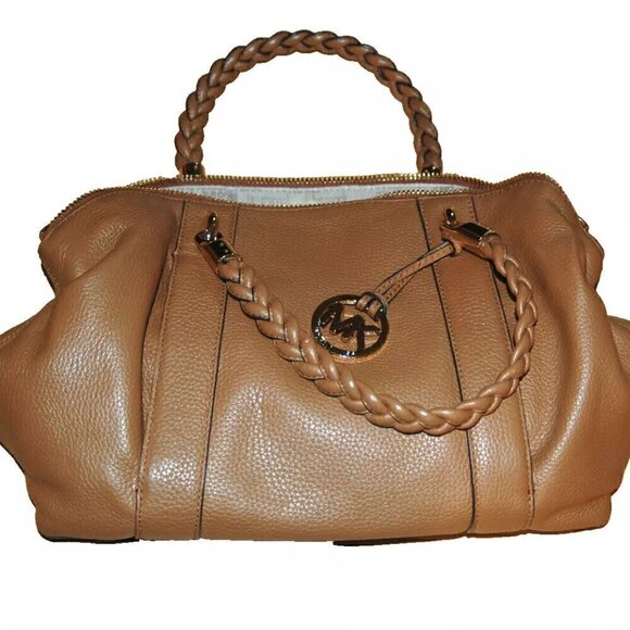 Michael Kors MK Soft Leather Handbag Medium Large Tote Zippered Purse EUC - Picture 8 of 12